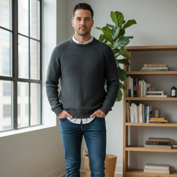 Calvin Klein Jeans Relaxed Fit Men's Cotton Sweater Size XLarge - Picture 1 of 10